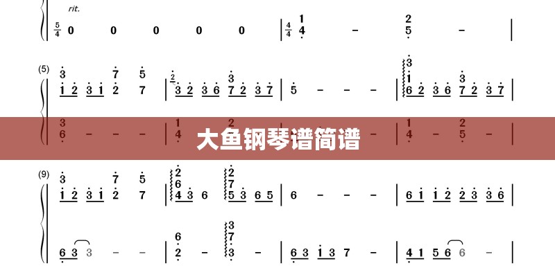 大鱼钢琴谱简谱